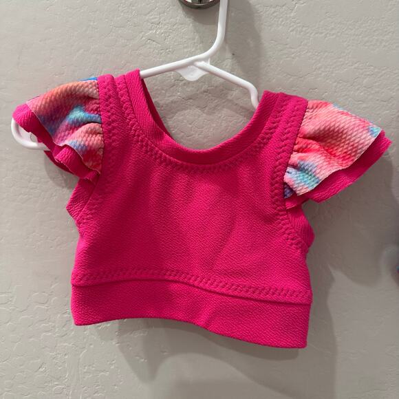 Summer Sky Pink Tie Dye Ruffle Bikini Swim - Picture 2 of 10